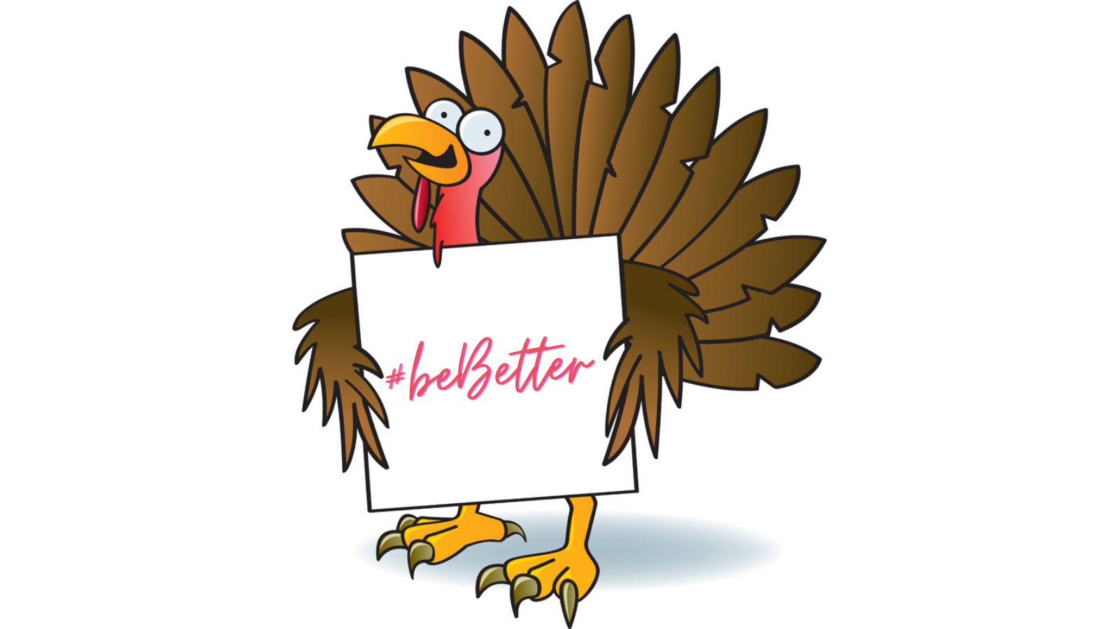Turkey holding a sign